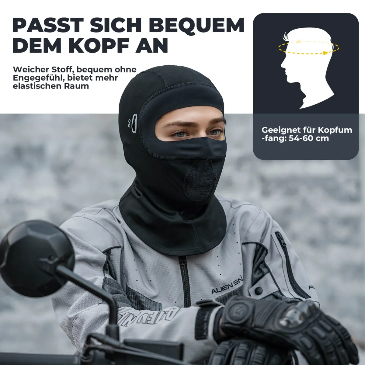Balaklava, vindtät, andningsbar fleece, för utomhussporter, unisex, ROCKBROS - Bild 4