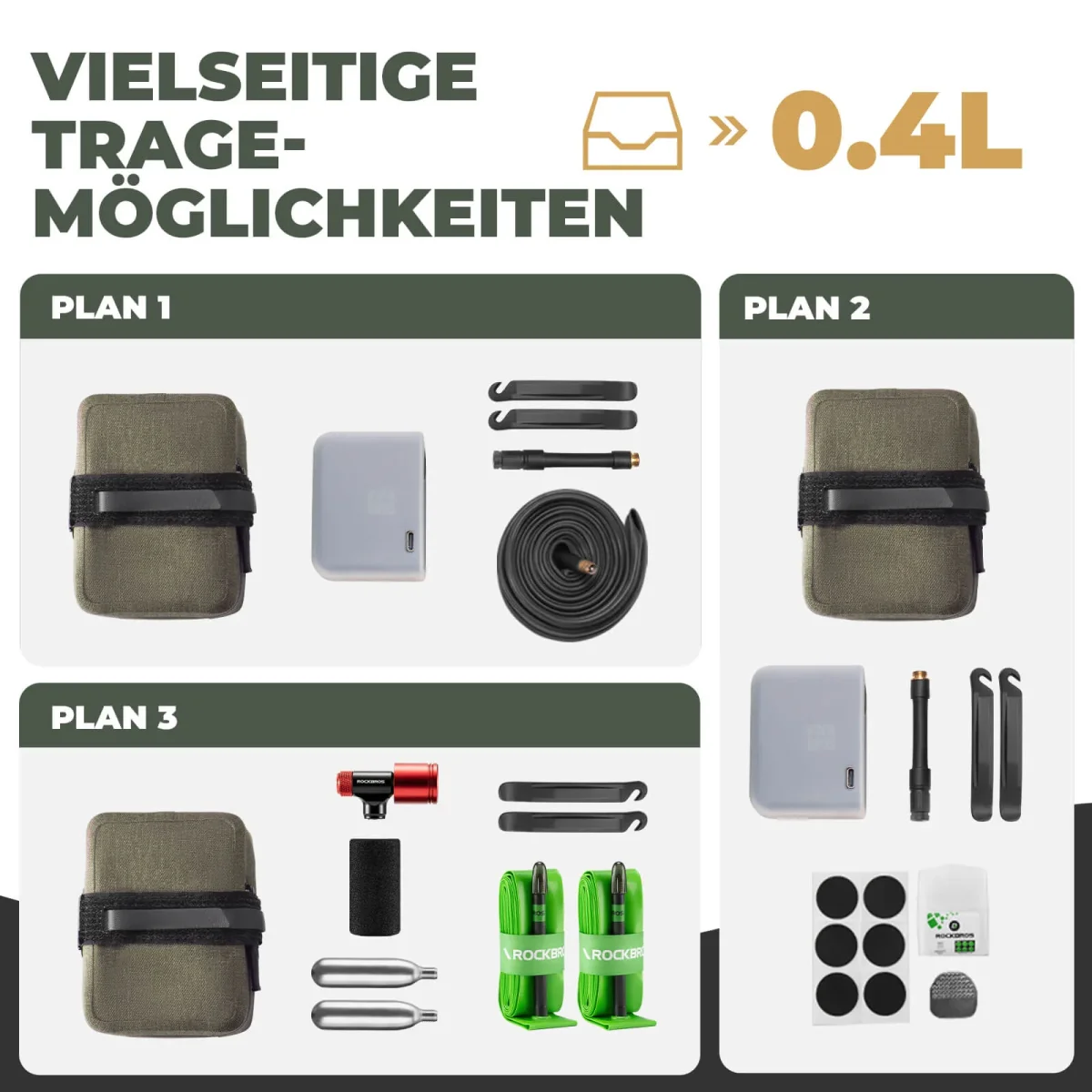 Cykelsadelväska Lätt Kompakt Vattentät Landsvägscykel MTB ROCKBROS - Bild 6