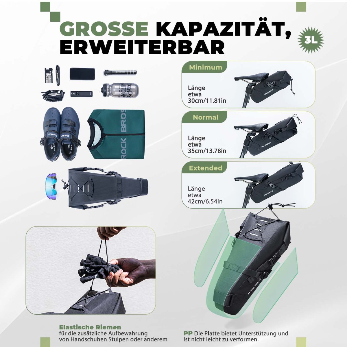 Bikepacking sadelväska 3 liter 100% vattentät TPU-väska ROCKBROS - Bild 6