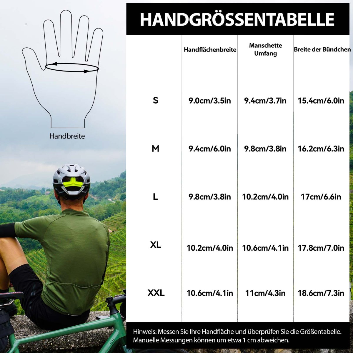 Halvfingercykelhandskar, halkfria, elastiska, unisex, gula, storlekar M-XXL, ROCKBROS - Bild 6