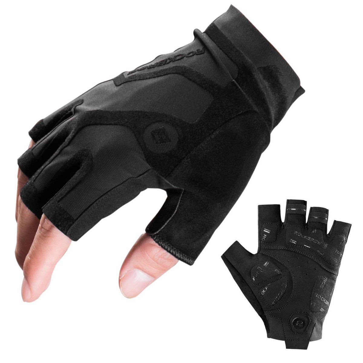 Stötdämpande och halkfria unisex cykelhandskar för halva fingrarna från ROCKBROS - Bild 3
