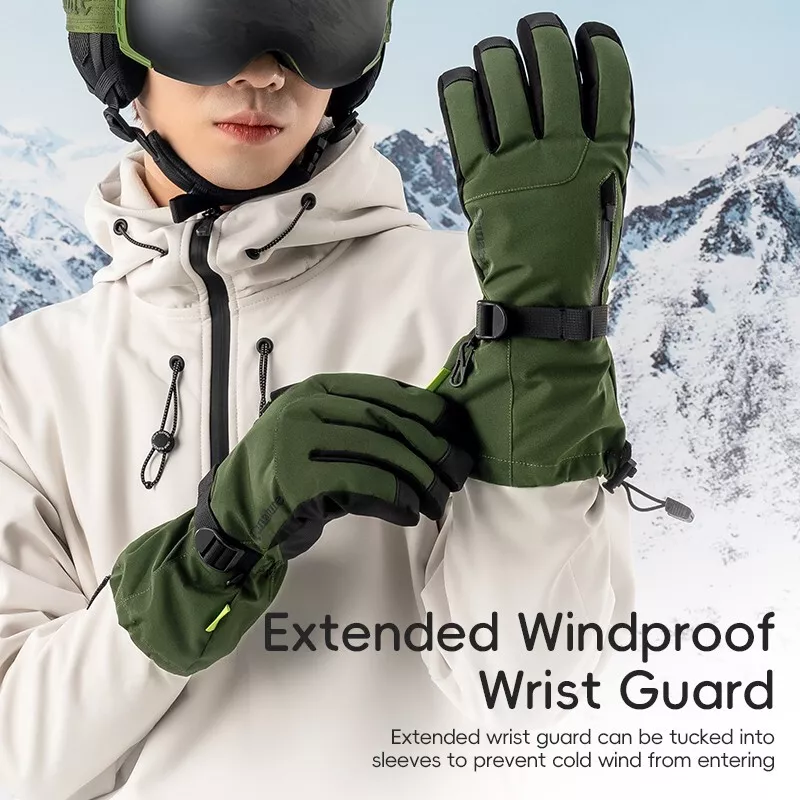 Qunature Gloves Winter Ski/Snow Handskar Vindtäta för Cykel/Motorcykel XS-XL - Bild 7